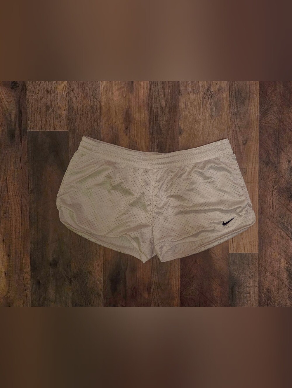 Nike Women's White Mesh Running Shorts Low Rise Small